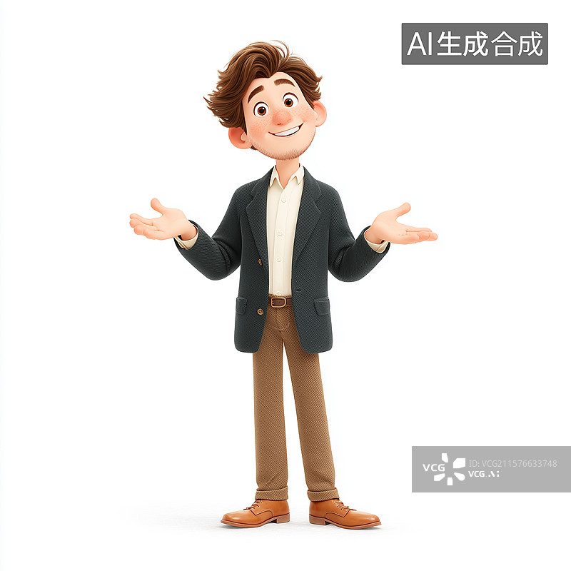 【AI数字艺术】男人卡通插画图片素材