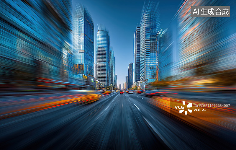 【AI数字艺术】城市街道道路背景图图片素材