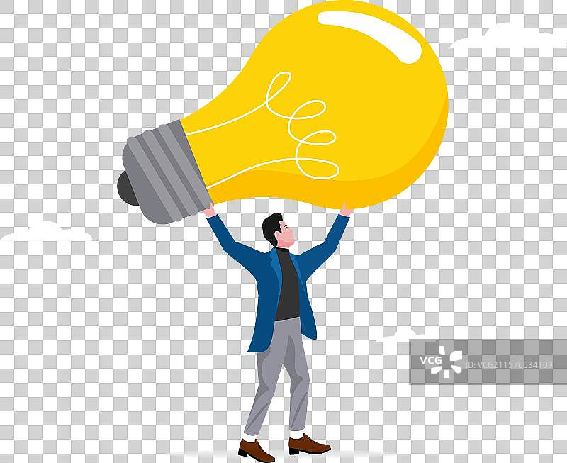 商人带来了一个新的重大创意。图片素材