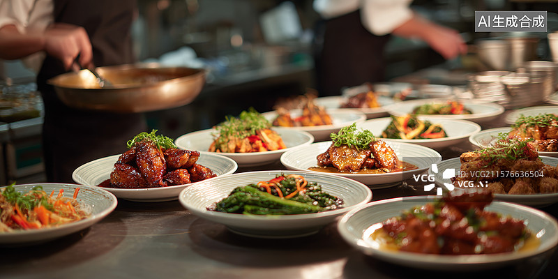 【AI数字艺术】美食盛宴摆盘精美图片素材