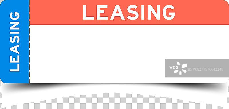 蓝色和橙色的票，上面写着“租赁”图片素材