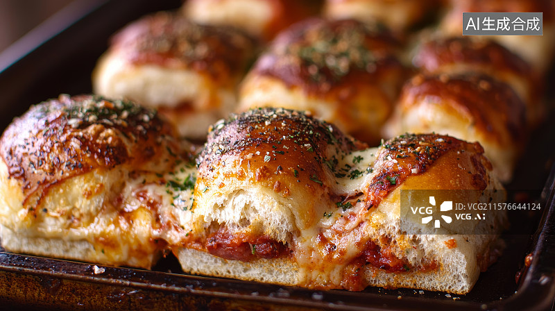 【AI数字艺术】烘焙出炉的香脆芝士面包图片素材