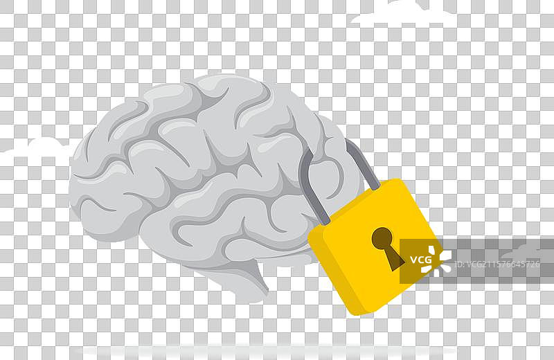 固定心态的人类大脑与这一概念图片素材
