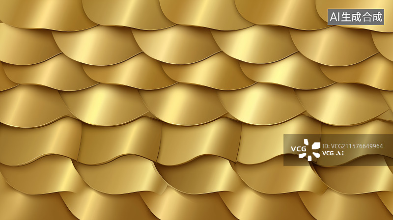 【AI数字艺术】金色波浪纹理背景图片素材