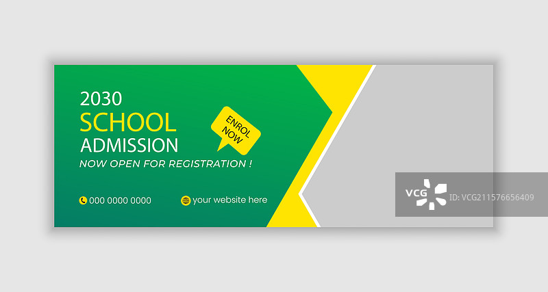 学校招生Facebook封面设计模板图片素材