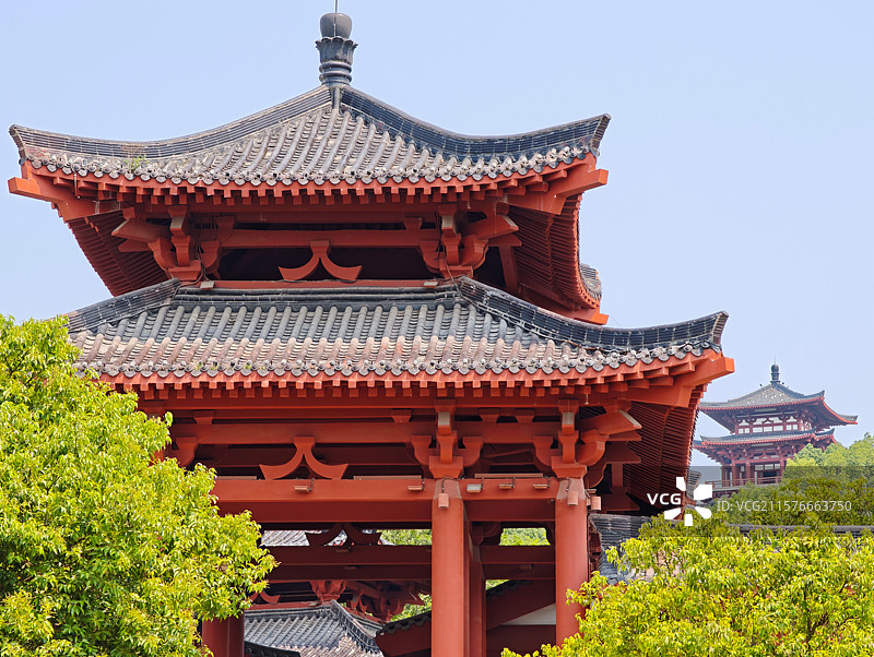 四川绵阳市青莲镇李白故里亭台楼阁图片素材