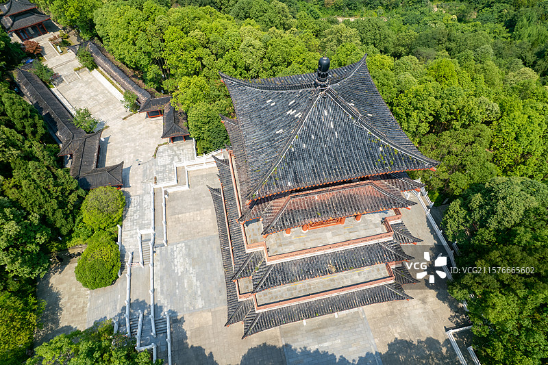 四川绵阳市青莲镇李白故里太白楼航拍图片素材