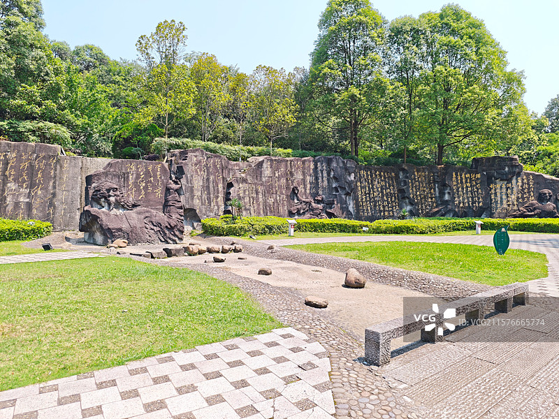 四川绵阳市青莲镇李白故里太白碑林石刻雕像图片素材