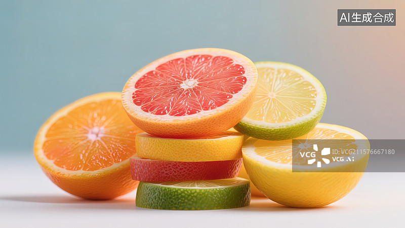 【AI数字艺术】缤纷夏日水果塔图片素材