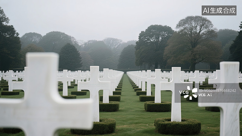 【AI数字艺术】宁静墓园的肃穆与安详图片素材