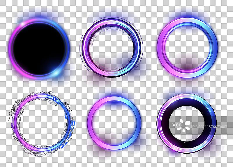 霓虹渐变线圈框发光圆形图片素材