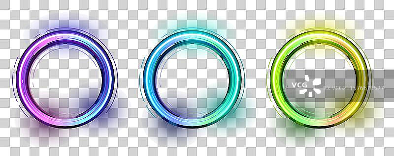 霓虹渐变线圈框发光圆形图片素材