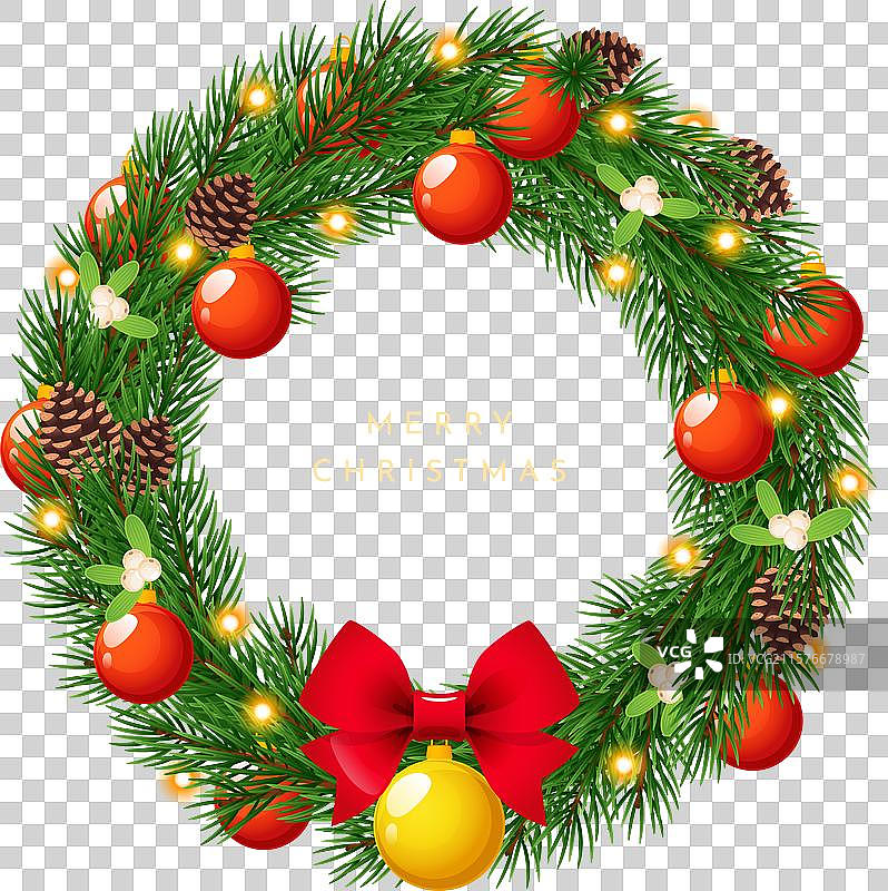 节日圣诞花环新年装饰图片素材