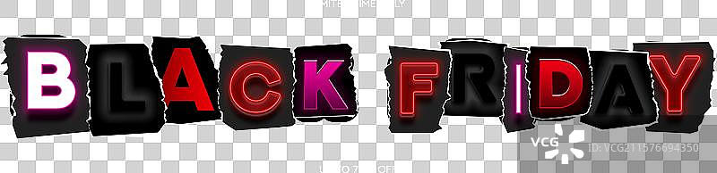 黑色星期五横向拼贴画图片素材