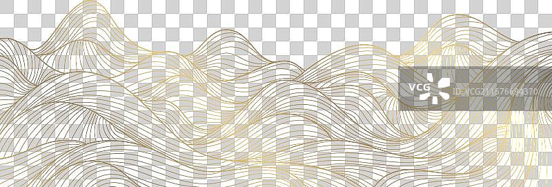 装饰艺术风格的金色波浪背景图片素材