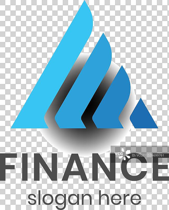 数据金融的增长三角形标志设计图片素材