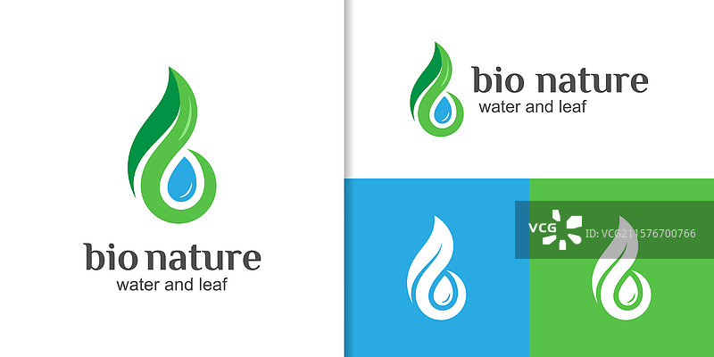 生物叶子logo的初始抽象字母b图片素材