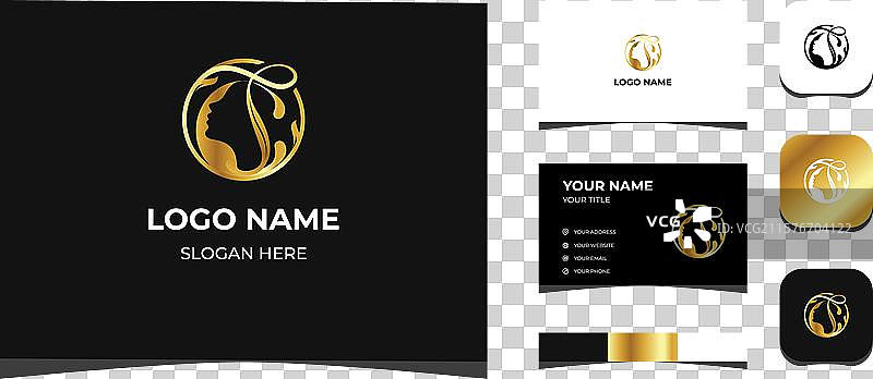 创意字母S模板logo与美丽面孔图片素材