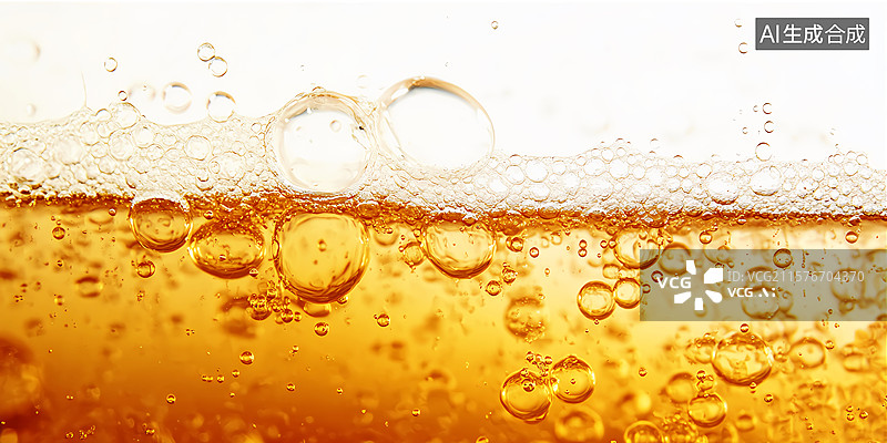 【AI数字艺术】美味啤酒泡沫特写图片素材