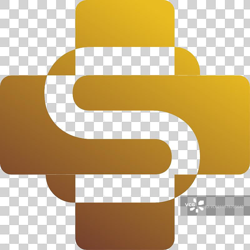 医院或健康标志的加号和字母S标志图片素材