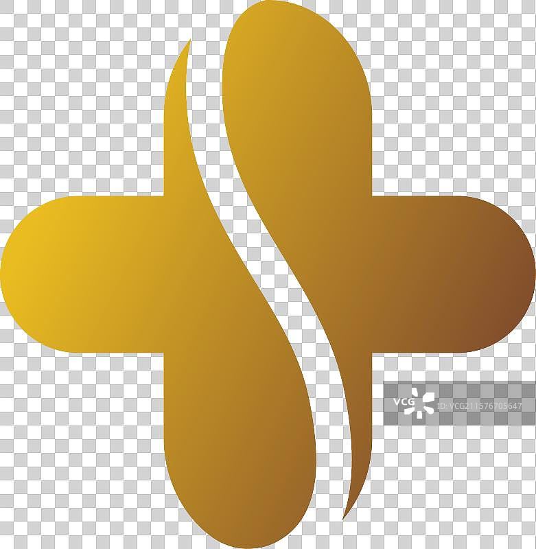 医院或健康标志的加号与字母S组合标志图片素材