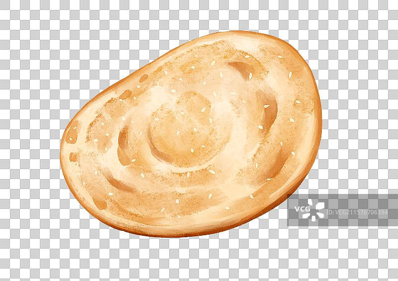 锅盔干馍陕西特色美食手绘风格插画元素图片素材