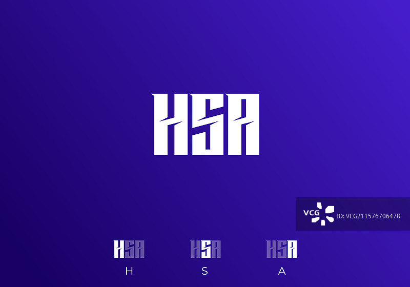 字母H和S的标志，或HSA标志的排版设计图片素材