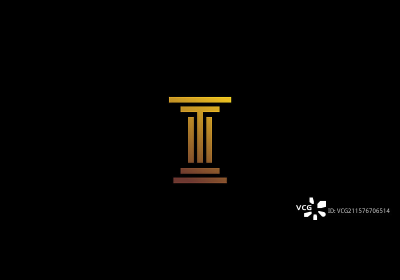 优雅现代的法律柱和字母T标志图片素材