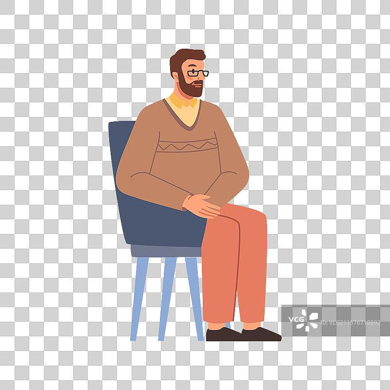 放松的男子坐在椅子上图片素材