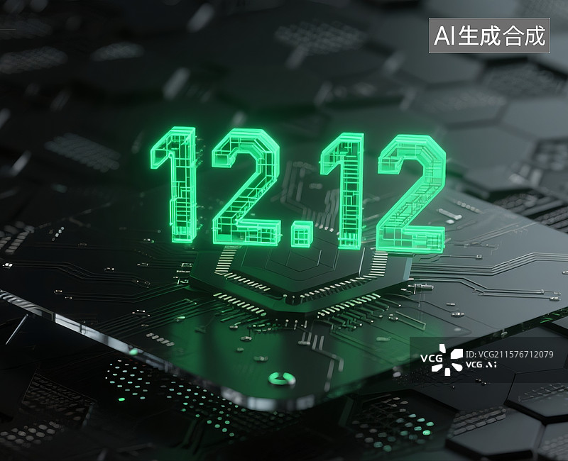 【AI数字艺术】芯片数字，双十二，双十一图片素材