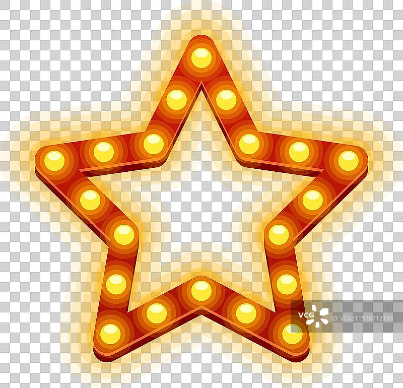 发光的马戏团星形框架，明亮的黄色图片素材