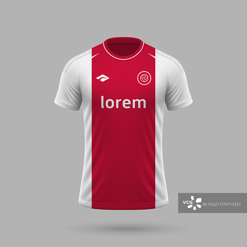 3D真实的阿贾克斯风格足球球衣图片素材