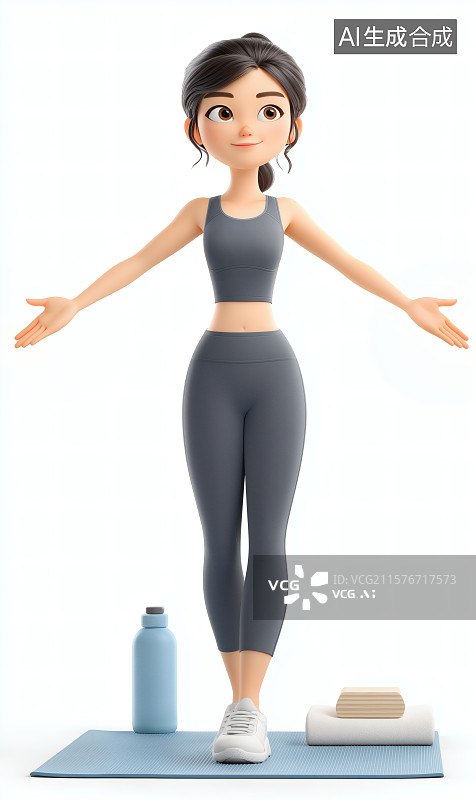 【AI数字艺术】瑜伽教练图片素材
