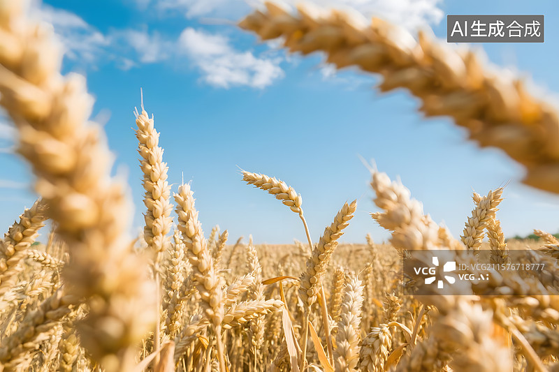 【AI数字艺术】金色麦田的丰收喜悦图片素材