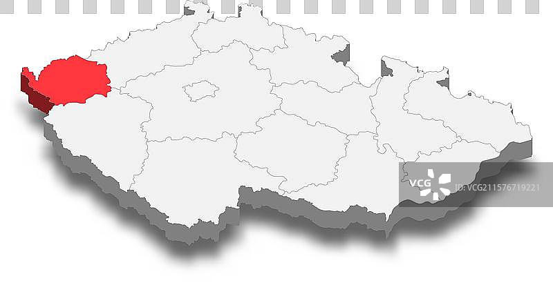 捷克卡罗维发利地区的位置图片素材