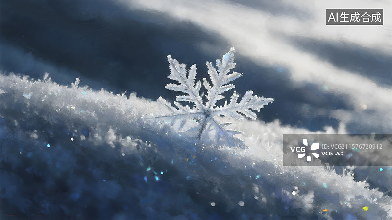 【AI数字艺术】冰晶的微观世界霜降图片素材