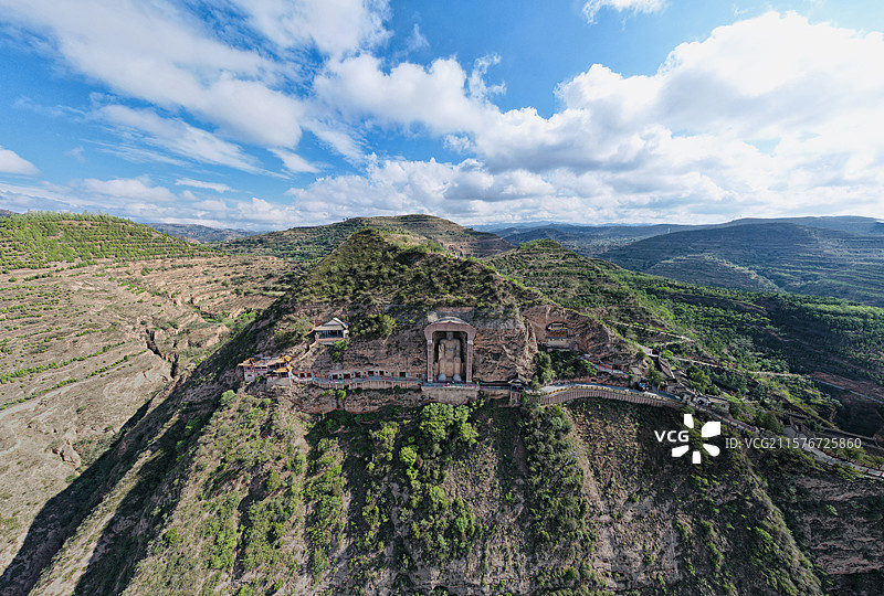 天水甘谷县大象山航拍图片素材