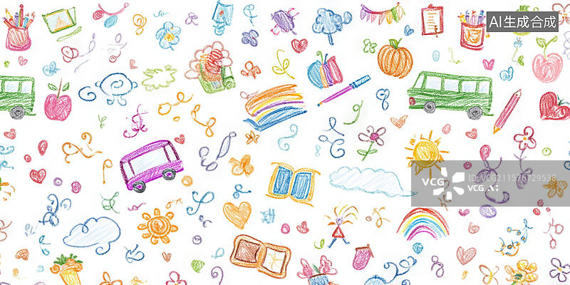 【AI数字艺术】儿童彩绘图案背景图图片素材