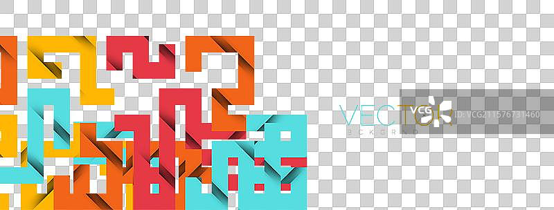 带阴影纹理效果的彩色弯曲线条图片素材