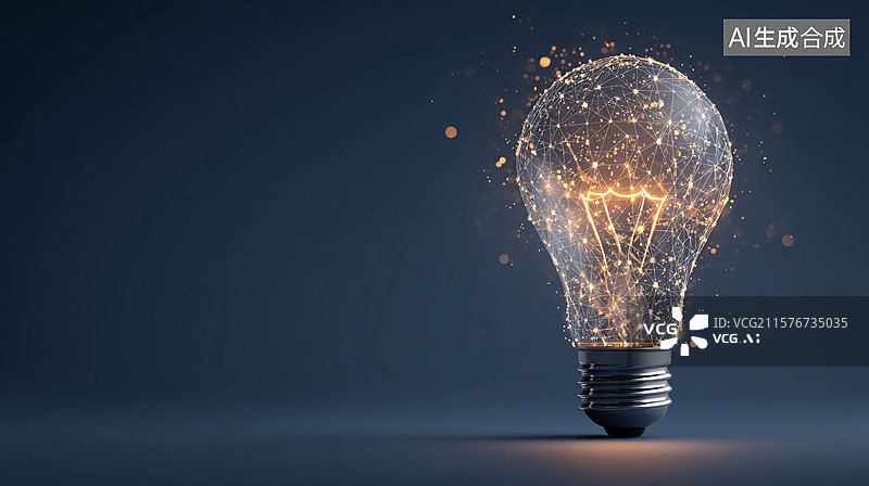 【AI数字艺术】科技灯泡背景图片素材