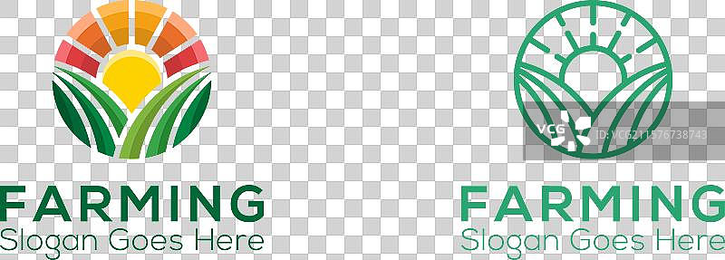 现代农业线条艺术风格的标志图片素材