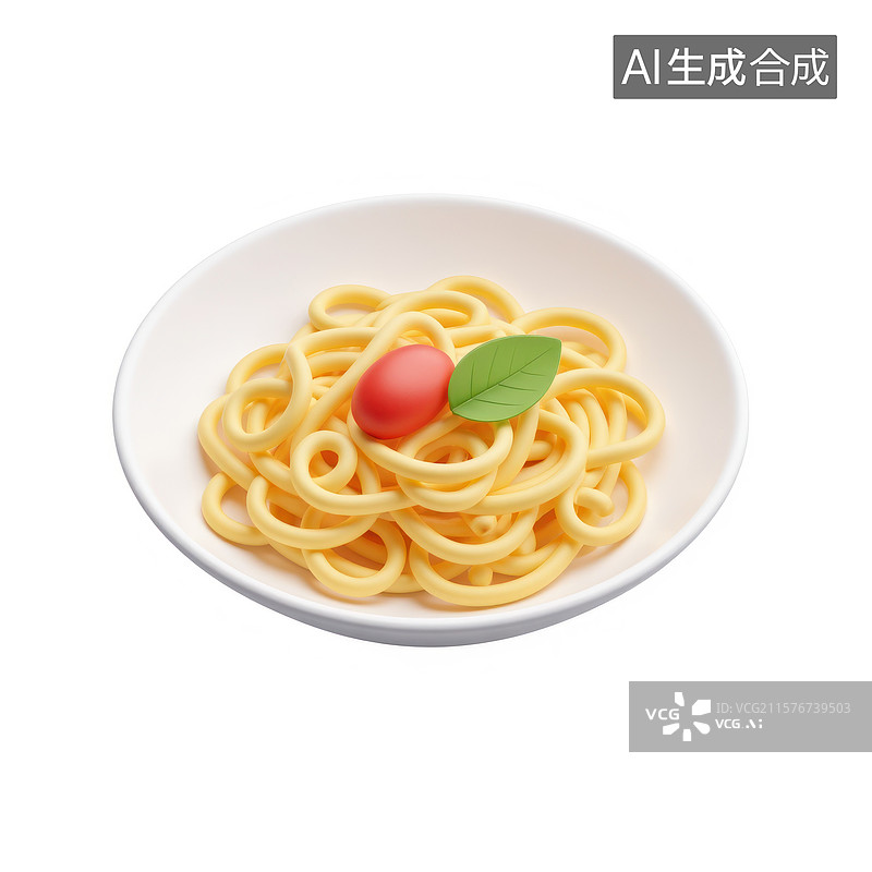 【AI数字艺术】筷子挑起的美味面条图片素材