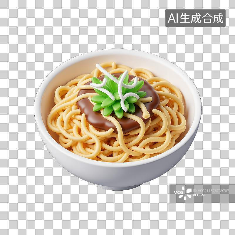 【AI数字艺术】三维卡通炸酱面图片素材