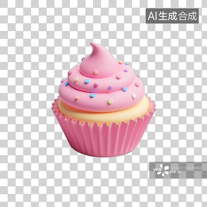 【AI数字艺术】香甜奶油纸杯蛋糕图片素材