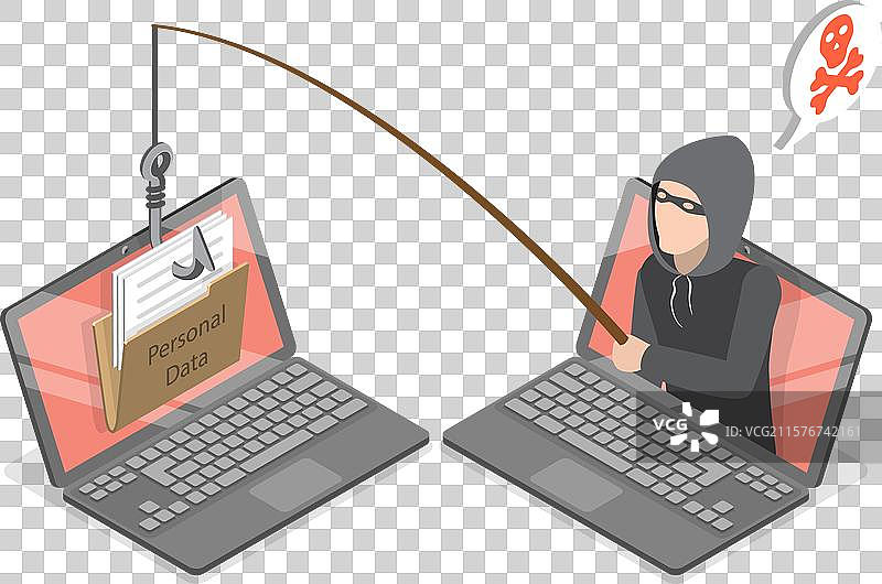 钓鱼的3D等距平面图图片素材