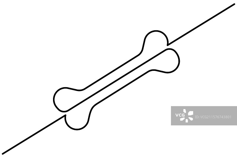 狗骨头连续一笔画图片素材