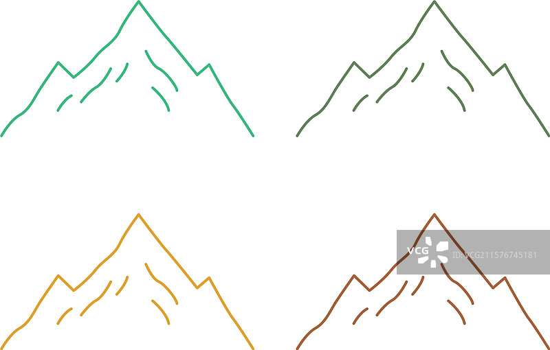 简单的山脉图标标志符号图片素材