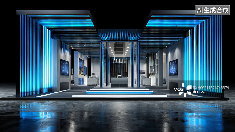 【AI数字艺术】现代舞台布景设计图片素材