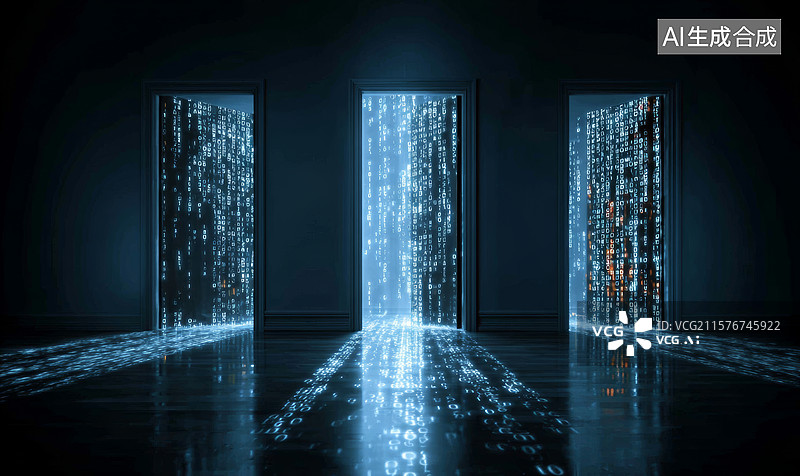 【AI数字艺术】未来科技之门图片素材