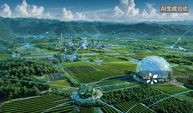 【AI数字艺术】未来生态城市景观图片素材